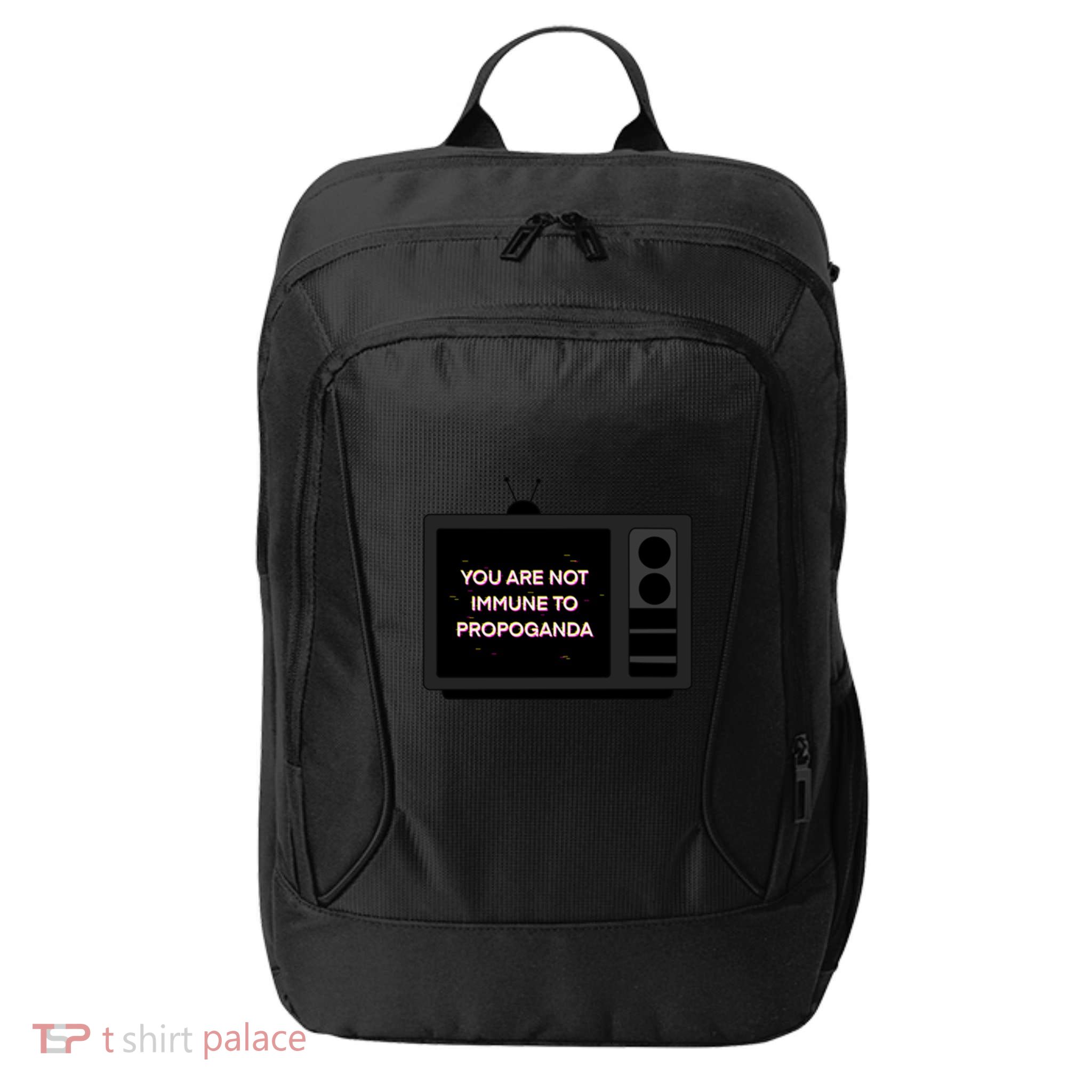 You Are Not Immune To Propoganda Glitch Tv City Backpack