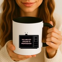 You Are Not Immune To Propoganda Glitch Tv Mug
