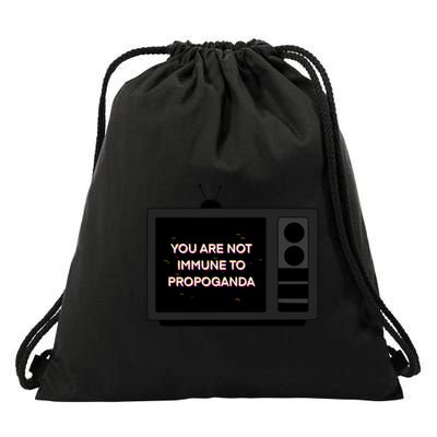 You Are Not Immune To Propoganda Glitch Tv Drawstring Bag