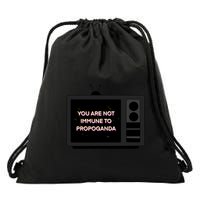 You Are Not Immune To Propoganda Glitch Tv Drawstring Bag