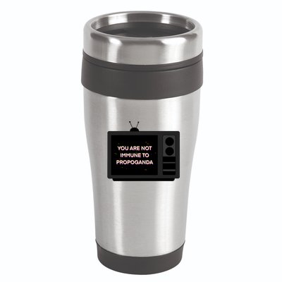 You Are Not Immune To Propoganda Glitch Tv 16oz Travel Tumbler