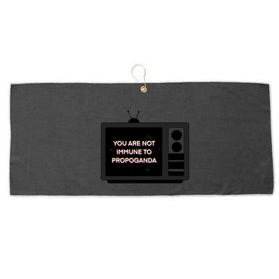 You Are Not Immune To Propoganda Glitch Tv Large Microfiber Waffle Golf Towel