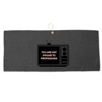 You Are Not Immune To Propoganda Glitch Tv Large Microfiber Waffle Golf Towel