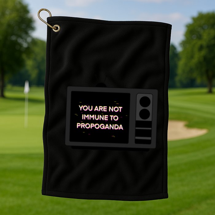 You Are Not Immune To Propoganda Glitch Tv Golf Towel