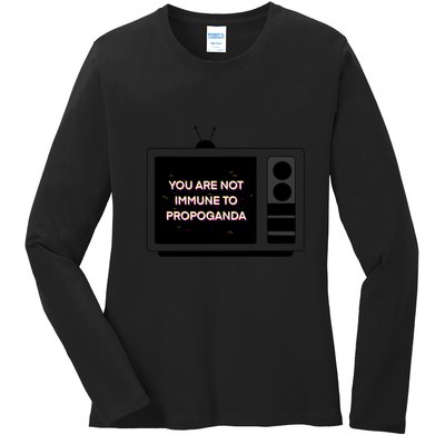 You Are Not Immune To Propoganda Glitch Tv Ladies Long Sleeve Shirt