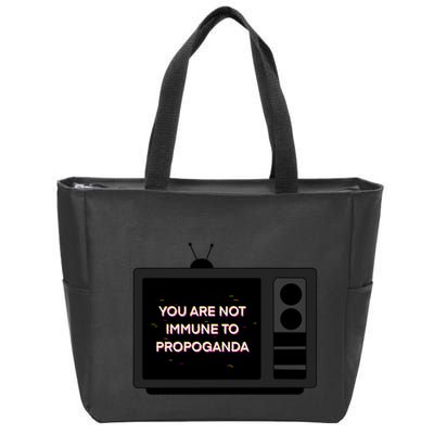 You Are Not Immune To Propoganda Glitch Tv Zip Tote Bag
