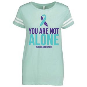 You Are Not Alone Sucide Awareness Ribbon Enza Ladies Jersey Football T-Shirt