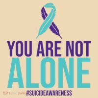You Are Not Alone Sucide Awareness Ribbon Drawstring Bag