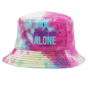 You Are Not Alone Sucide Awareness Ribbon Tie-Dyed Bucket Hat