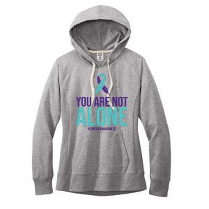 You Are Not Alone Sucide Awareness Ribbon Women's Fleece Hoodie