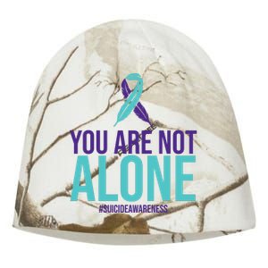 You Are Not Alone Sucide Awareness Ribbon Kati - Camo Knit Beanie