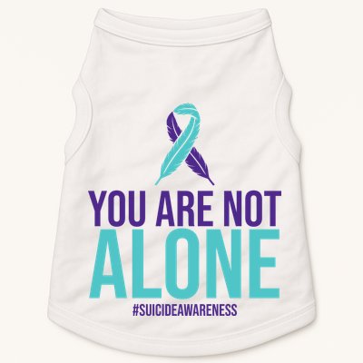 You Are Not Alone Sucide Awareness Ribbon Doggie Tank