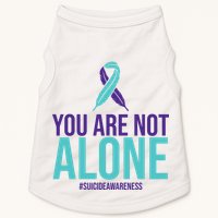 You Are Not Alone Sucide Awareness Ribbon Doggie Tank