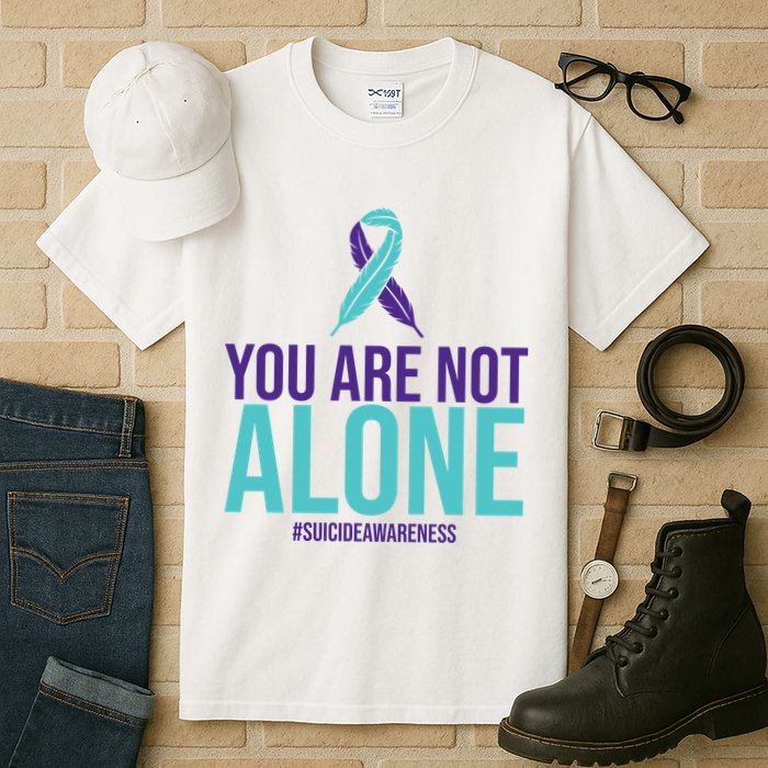 You Are Not Alone Sucide Awareness Ribbon Tall T-Shirt
