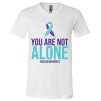 You Are Not Alone Sucide Awareness Ribbon V-Neck T-Shirt