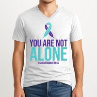 You Are Not Alone Sucide Awareness Ribbon V-Neck T-Shirt