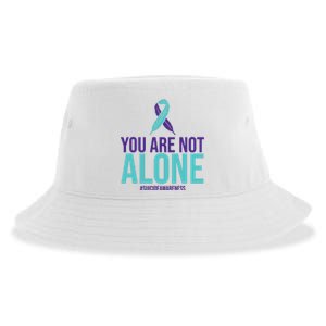 You Are Not Alone Sucide Awareness Ribbon Sustainable Bucket Hat