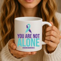 You Are Not Alone Sucide Awareness Ribbon Mug