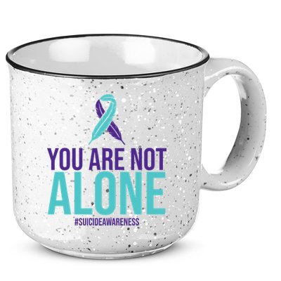 You Are Not Alone Sucide Awareness Ribbon 15oz Campfire Ceramic Mug