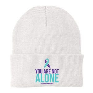 You Are Not Alone Sucide Awareness Ribbon Knit Cap Winter Beanie