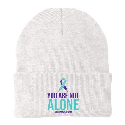 You Are Not Alone Sucide Awareness Ribbon Beanie
