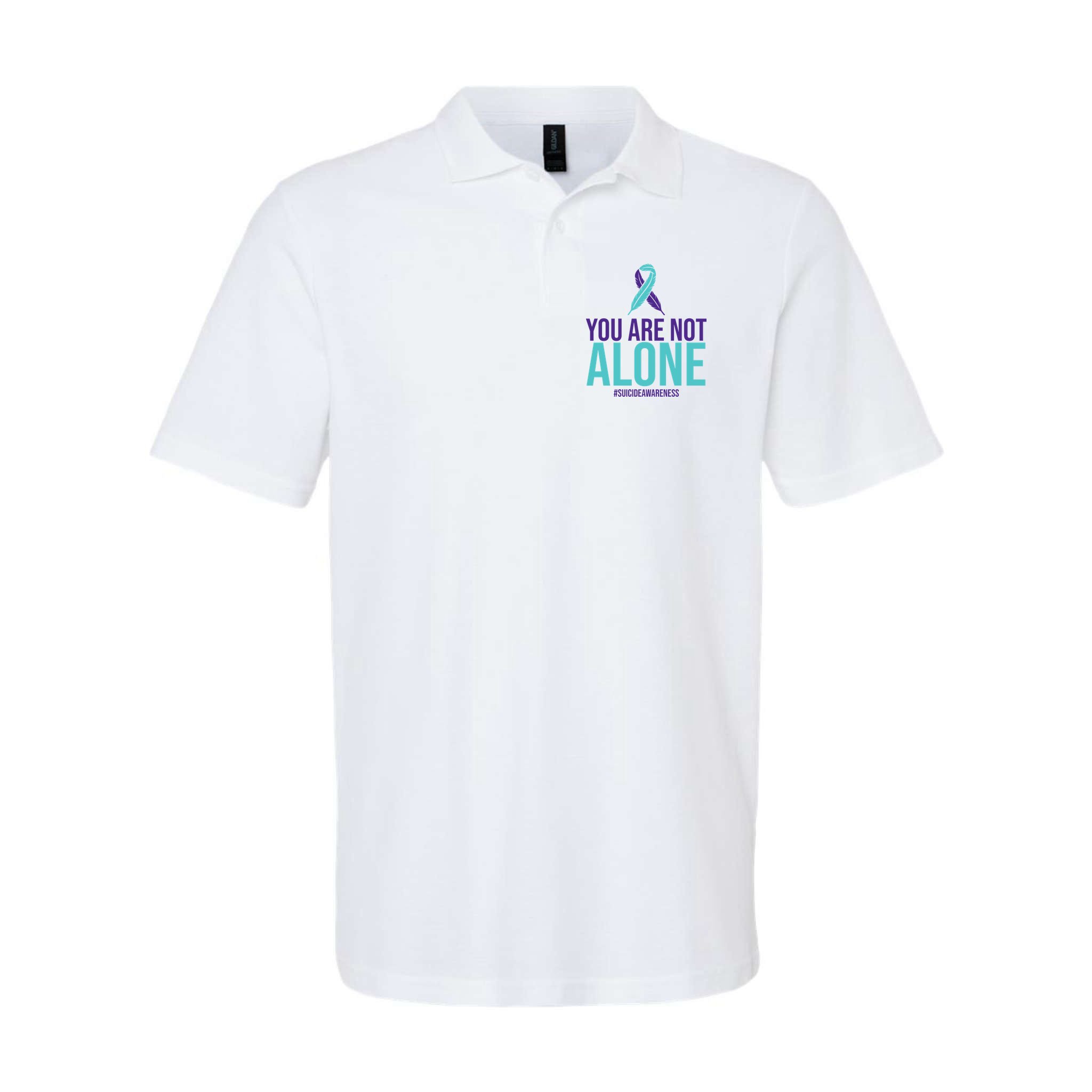 You Are Not Alone Sucide Awareness Ribbon Polo