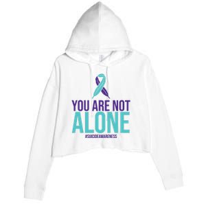 You Are Not Alone Sucide Awareness Ribbon Crop Fleece Hoodie