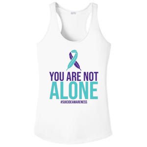 You Are Not Alone Sucide Awareness Ribbon Ladies PosiCharge Competitor Racerback Tank