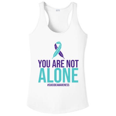 You Are Not Alone Sucide Awareness Ribbon Ladies PosiCharge Competitor Racerback Tank
