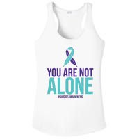 You Are Not Alone Sucide Awareness Ribbon Ladies PosiCharge Competitor Racerback Tank