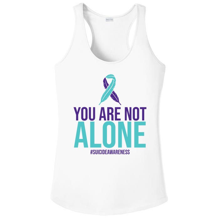 You Are Not Alone Sucide Awareness Ribbon Ladies PosiCharge Competitor Racerback Tank