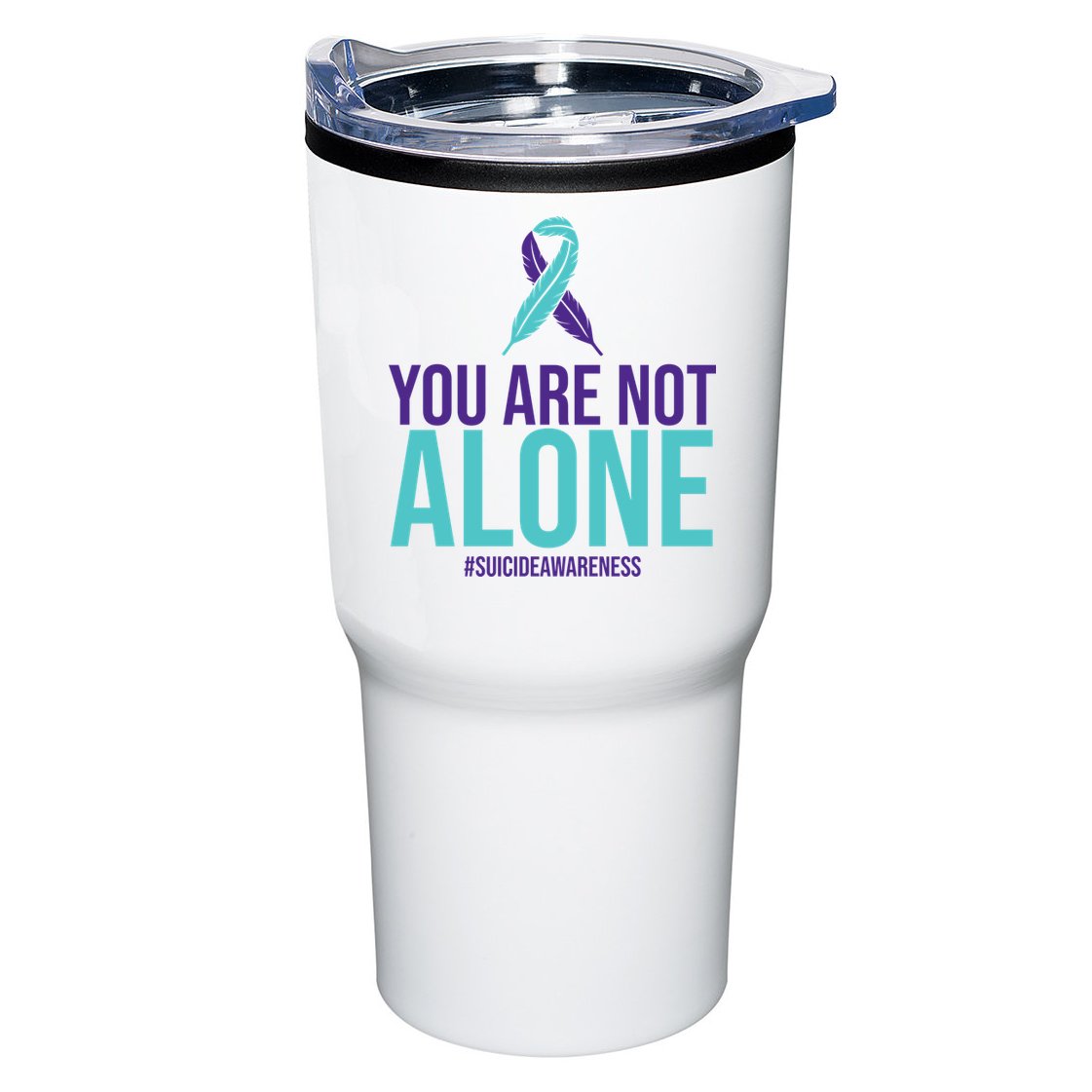 You Are Not Alone Sucide Awareness Ribbon Tumbler