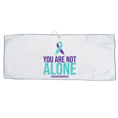 You Are Not Alone Sucide Awareness Ribbon Large Microfiber Waffle Golf Towel