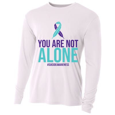 You Are Not Alone Sucide Awareness Ribbon Cooling Performance Long Sleeve Crew