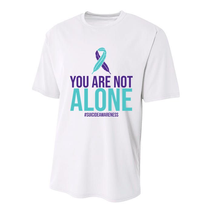 You Are Not Alone Sucide Awareness Ribbon Youth Performance Sprint T-Shirt