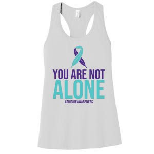 You Are Not Alone Sucide Awareness Ribbon Women's Racerback Tank