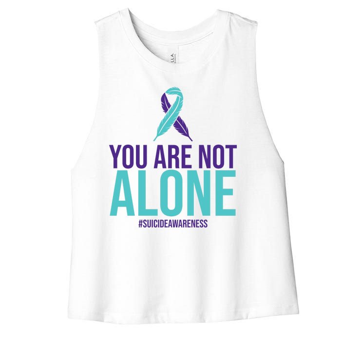 You Are Not Alone Sucide Awareness Ribbon Women's Racerback Cropped Tank