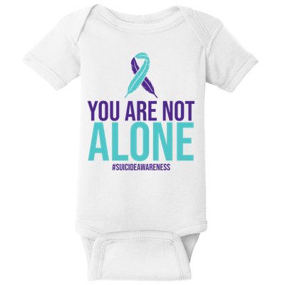 You Are Not Alone Sucide Awareness Ribbon Baby Bodysuit