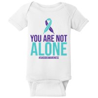 You Are Not Alone Sucide Awareness Ribbon Baby Bodysuit