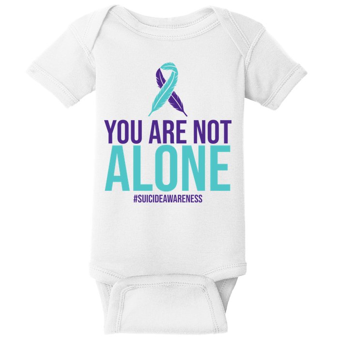 You Are Not Alone Sucide Awareness Ribbon Baby Bodysuit