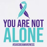 You Are Not Alone Sucide Awareness Ribbon Baby Bodysuit
