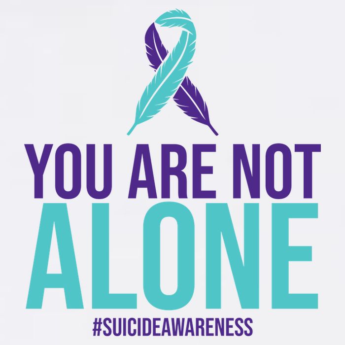 You Are Not Alone Sucide Awareness Ribbon Baby Bodysuit