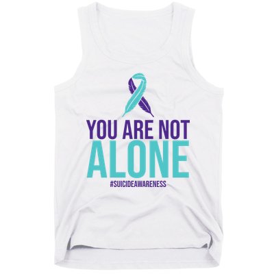 You Are Not Alone Sucide Awareness Ribbon Tank Top
