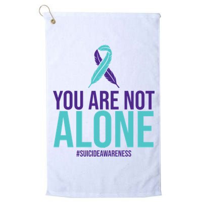 You Are Not Alone Sucide Awareness Ribbon Golf Towel