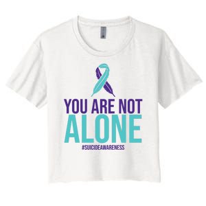 You Are Not Alone Sucide Awareness Ribbon Women's Crop Top Tee