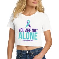 You Are Not Alone Sucide Awareness Ribbon Crop Top