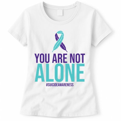 You Are Not Alone Sucide Awareness Ribbon Womens T-Shirt