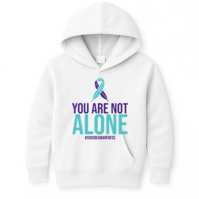 You Are Not Alone Sucide Awareness Ribbon Kids Hoodie