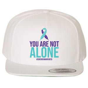 You Are Not Alone Sucide Awareness Ribbon Wool Snapback Cap