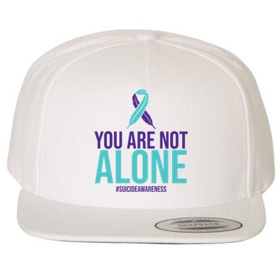 You Are Not Alone Sucide Awareness Ribbon Wool Snapback Cap